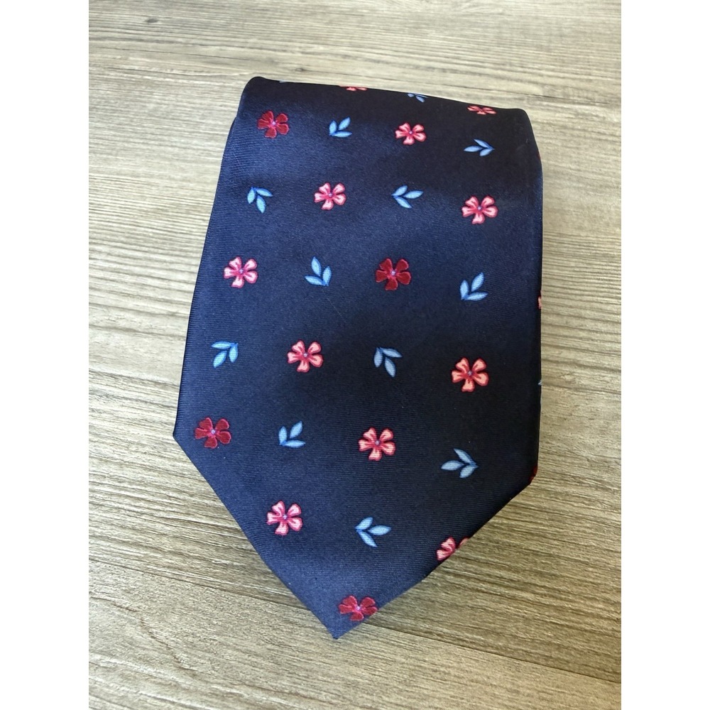 Robert Talbott Robert Anthony Silk Tie Navy Floral Made in Italy Mens Necktie